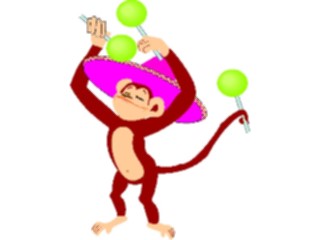 Sticker Custom Preview Image #020815 Animals Cartoons Monkeywith Maracas