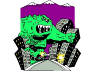 Sticker Custom Preview Image #020822 Animals Cartoons Monster Attacking City