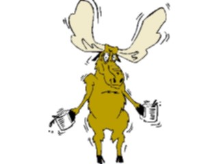 Sticker Custom Preview Image #020839 Animals Cartoons Moose Shaking