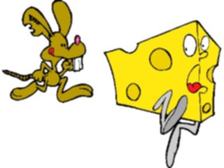 Sticker Custom Preview Image #020897 Animals Cartoons Mouse Chasing Cheese