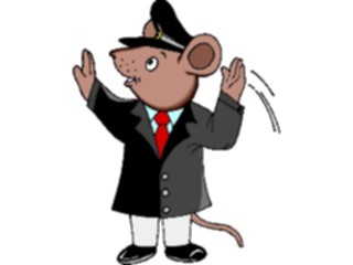 Sticker Custom Preview Image #020909 Animals Cartoons Mouse Directing Traffic