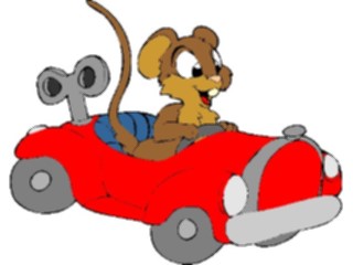 Sticker Custom Preview Image #020925 Animals Cartoons Mousein Car