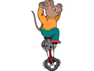 Sticker Custom Preview Image #020940 Animals Cartoons Mouseon Unicycle