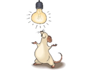 Sticker Custom Preview Image #020974 Animals Cartoons Mouse Under Light Bulb