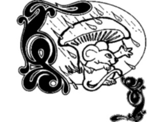 Sticker Custom Preview Image #020975 Animals Cartoons Mouse Under Mushroom