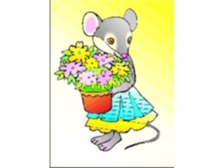 Sticker Custom Preview Image #020985 Animals Cartoons Mousewith Flowers