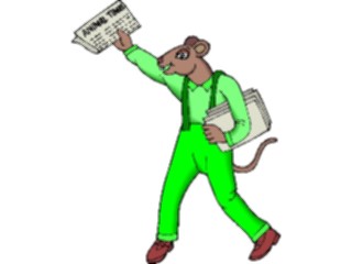Sticker Custom Preview Image #020986 Animals Cartoons Mousewith Newspapers