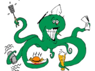 Sticker Custom Preview Image #021021 Animals Cartoons Octopus Waiter