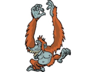 Sticker Custom Preview Image #021022 Animals Cartoons Orangutan Dancing