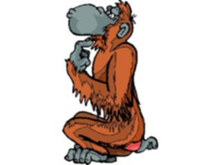 Sticker Custom Preview Image #021024 Animals Cartoons Orangutan Thinking