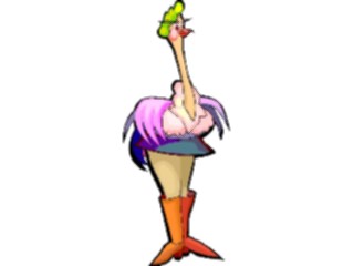 Sticker Custom Preview Image #021033 Animals Cartoons Ostrich Girl