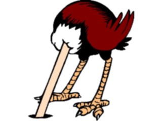 Sticker Custom Preview Image #021035 Animals Cartoons Ostrich Headin Sand1
