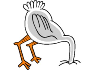 Sticker Custom Preview Image #021036 Animals Cartoons Ostrich Headin Sand2