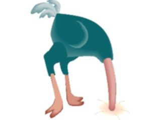 Sticker Custom Preview Image #021038 Animals Cartoons Ostrich Headin Sand4