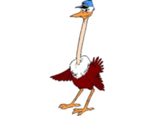 Sticker Custom Preview Image #021050 Animals Cartoons Ostrichwith Cap
