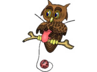 Sticker Custom Preview Image #021084 Animals Cartoons Owl Knitting