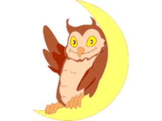 Sticker Custom Preview Image #021085 Animals Cartoons Owlon Moon