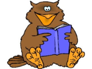 Sticker Custom Preview Image #021087 Animals Cartoons Owl Reading