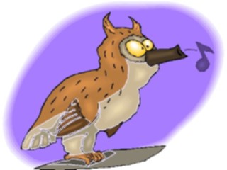 Sticker Custom Preview Image #021088 Animals Cartoons Owl Singing
