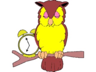 Sticker Custom Preview Image #021095 Animals Cartoons Owlwith Alarm Clock