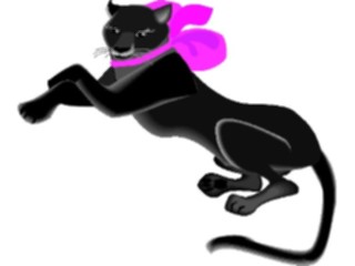 Sticker Custom Preview Image #021118 Animals Cartoons Panther Wearing Bow
