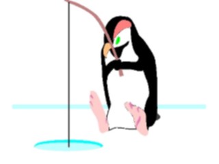 Sticker Custom Preview Image #021199 Animals Cartoons Penguin Fishing1