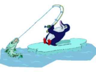 Sticker Custom Preview Image #021201 Animals Cartoons Penguin Fishing3