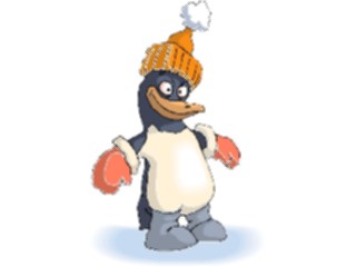 Sticker Custom Preview Image #021208 Animals Cartoons Penguinin Winter Hat