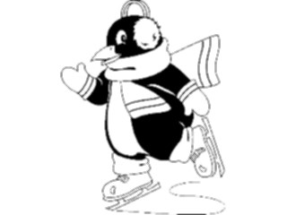 Sticker Custom Preview Image #021217 Animals Cartoons Penguin Skating
