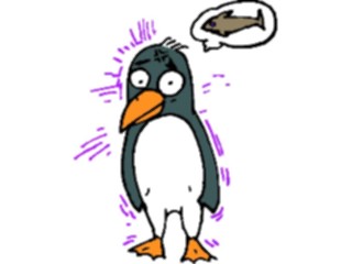 Sticker Custom Preview Image #021220 Animals Cartoons Penguin Thinkingof Fish