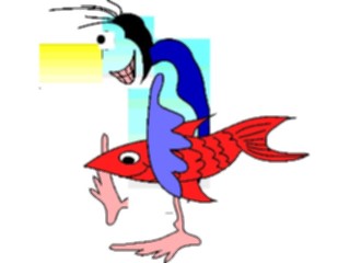 Sticker Custom Preview Image #021226 Animals Cartoons Penguinwith Fish2