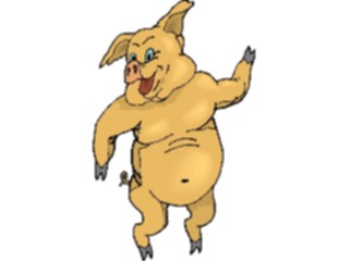 Sticker Custom Preview Image #021276 Animals Cartoons Pig Dancing2