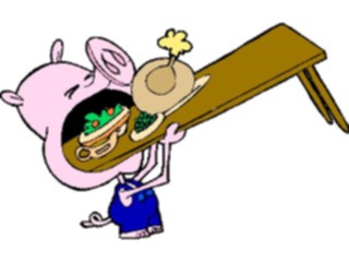 Sticker Custom Preview Image #021282 Animals Cartoons Pig Eating2