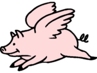 Sticker Custom Preview Image #021291 Animals Cartoons Pig Flying3