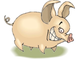 Sticker Custom Preview Image #021297 Animals Cartoons Pig Grinning2