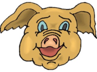 Sticker Custom Preview Image #021299 Animals Cartoons Pig Happy2