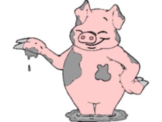 Sticker Custom Preview Image #021302 Animals Cartoons Pigin Mud2