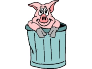 Sticker Custom Preview Image #021305 Animals Cartoons Pigin Trash Can