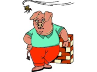 Sticker Custom Preview Image #021306 Animals Cartoons Pig Mosquito