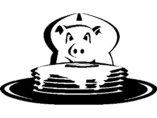 Sticker Custom Preview Image #021308 Animals Cartoons Pig Pancakes