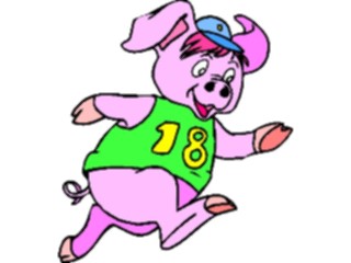 Sticker Custom Preview Image #021314 Animals Cartoons Pig Running