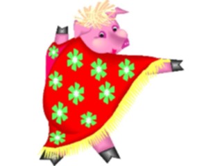 Sticker Custom Preview Image #021324 Animals Cartoons Pig Wearing Cape