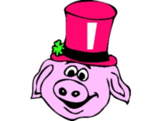 Sticker Custom Preview Image #021325 Animals Cartoons Pig Wearing Hat1