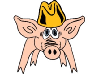 Sticker Custom Preview Image #021326 Animals Cartoons Pig Wearing Hat2