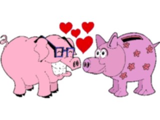 Sticker Custom Preview Image #021339 Animals Cartoons Pigsin Love