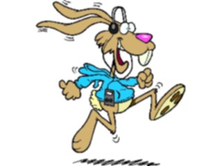 Sticker Custom Preview Image #021516 Animals Cartoons Rabbit Jogging