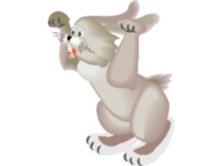 Sticker Custom Preview Image #021543 Animals Cartoons Rabbit Scared