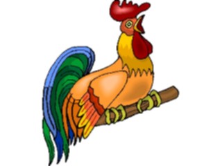 Sticker Custom Preview Image #021744 Animals Cartoons Rooster Crowing5