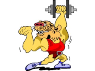 Sticker Custom Preview Image #022147 Animals Cartoons Tiger Lifting Weights