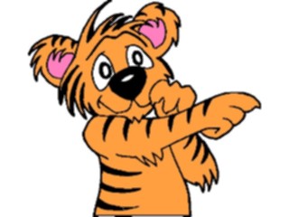 Sticker Custom Preview Image #022153 Animals Cartoons Tiger Pointing2
